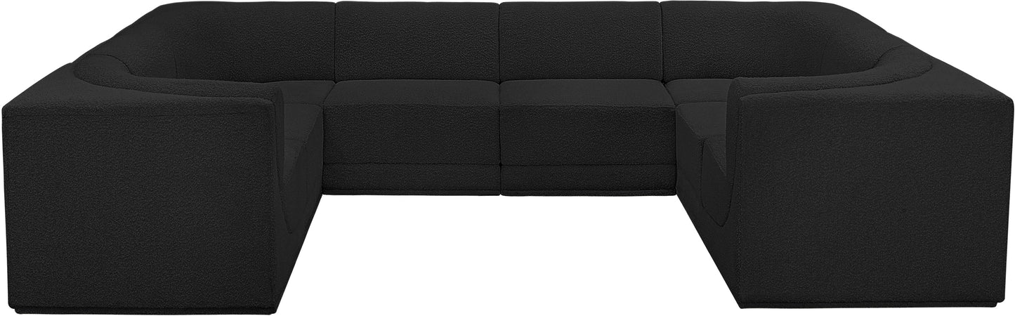 rudy black boucle fabric modular sectional sec8a