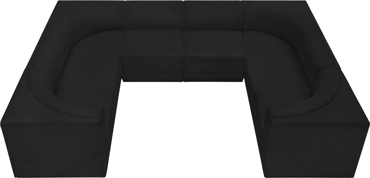 rudy black boucle fabric modular sectional sec8a