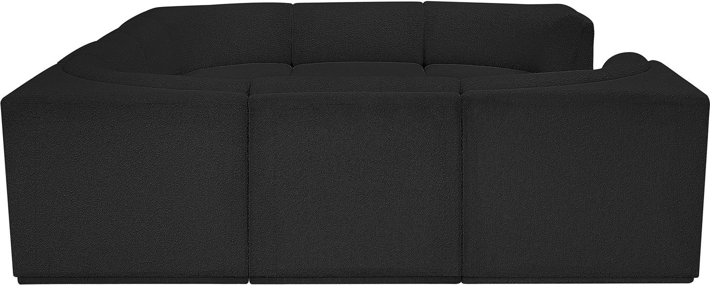 rudy black boucle fabric modular sectional sec8a