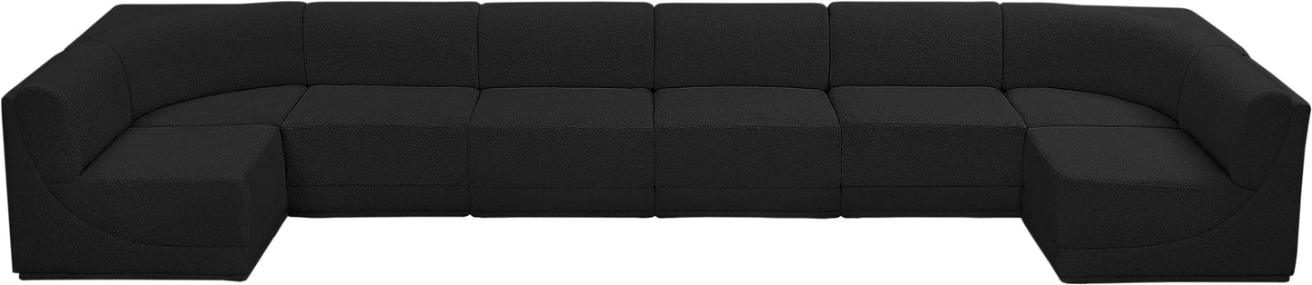 rudy black boucle fabric modular sectional sec8b