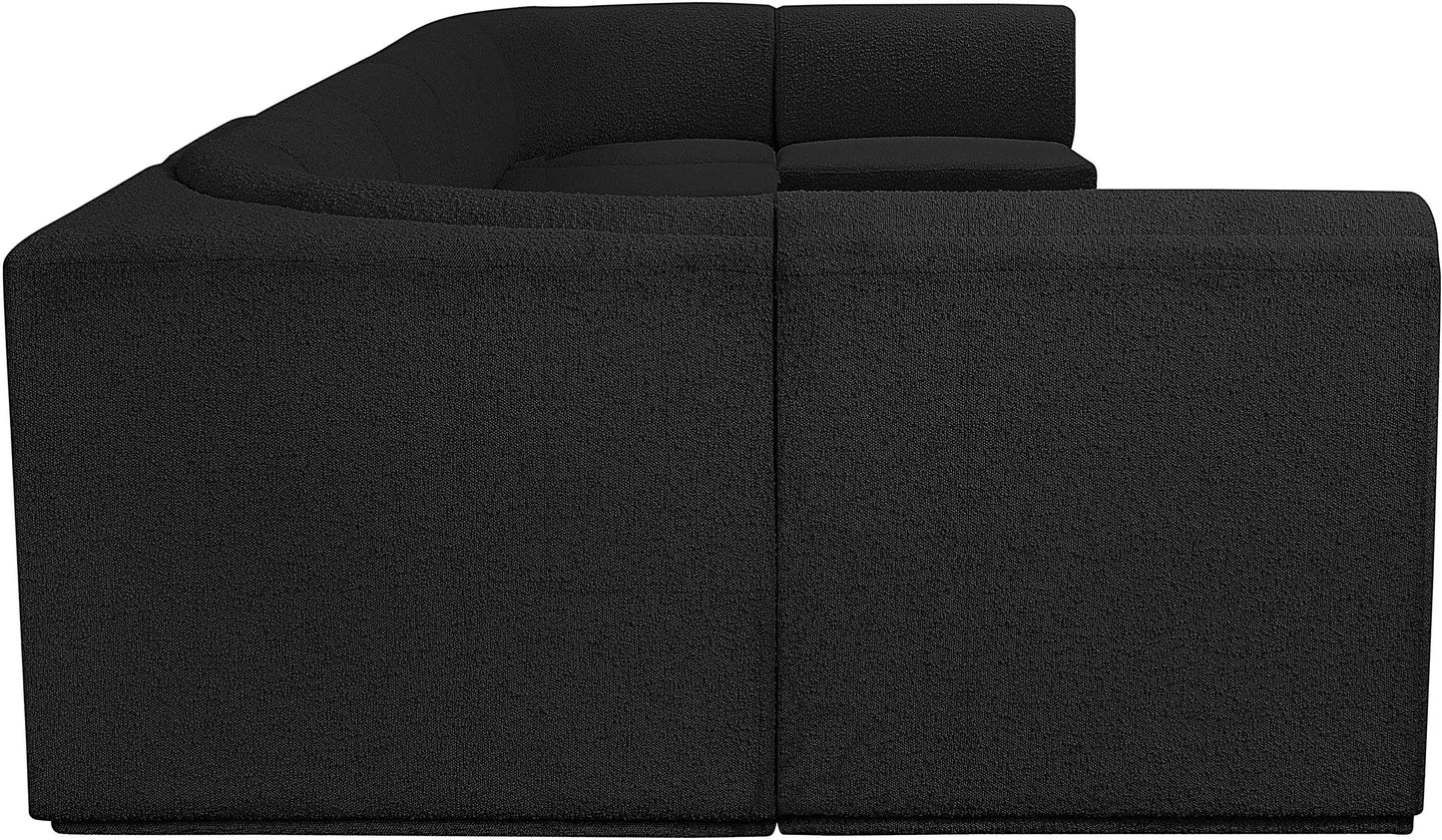 rudy black boucle fabric modular sectional sec8b