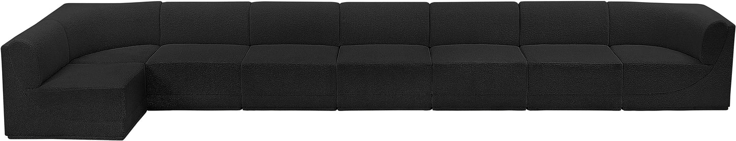 rudy black boucle fabric modular sectional sec8c