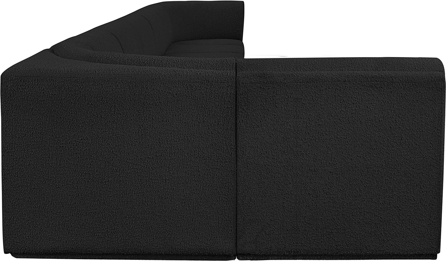 rudy black boucle fabric modular sectional sec8c