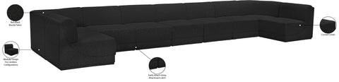 Estelle Black 218 Boucle Fabric Upholstered Modular Sectional, 9-Piece