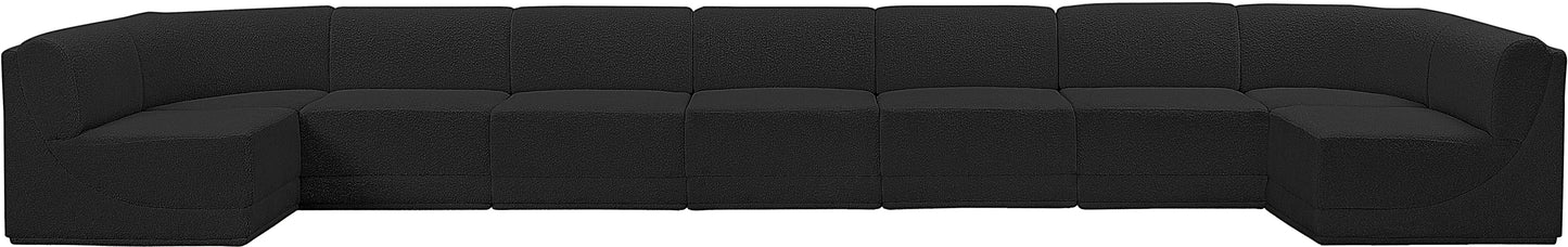 rudy black boucle fabric modular sectional sec9a