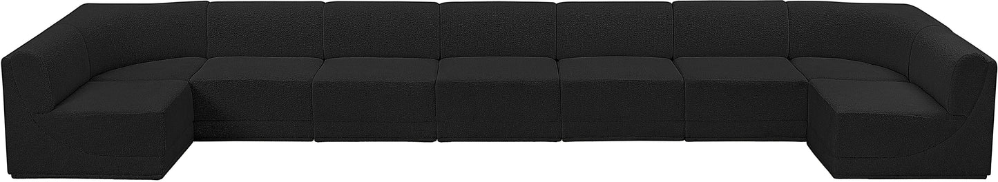 rudy black boucle fabric modular sectional sec9a