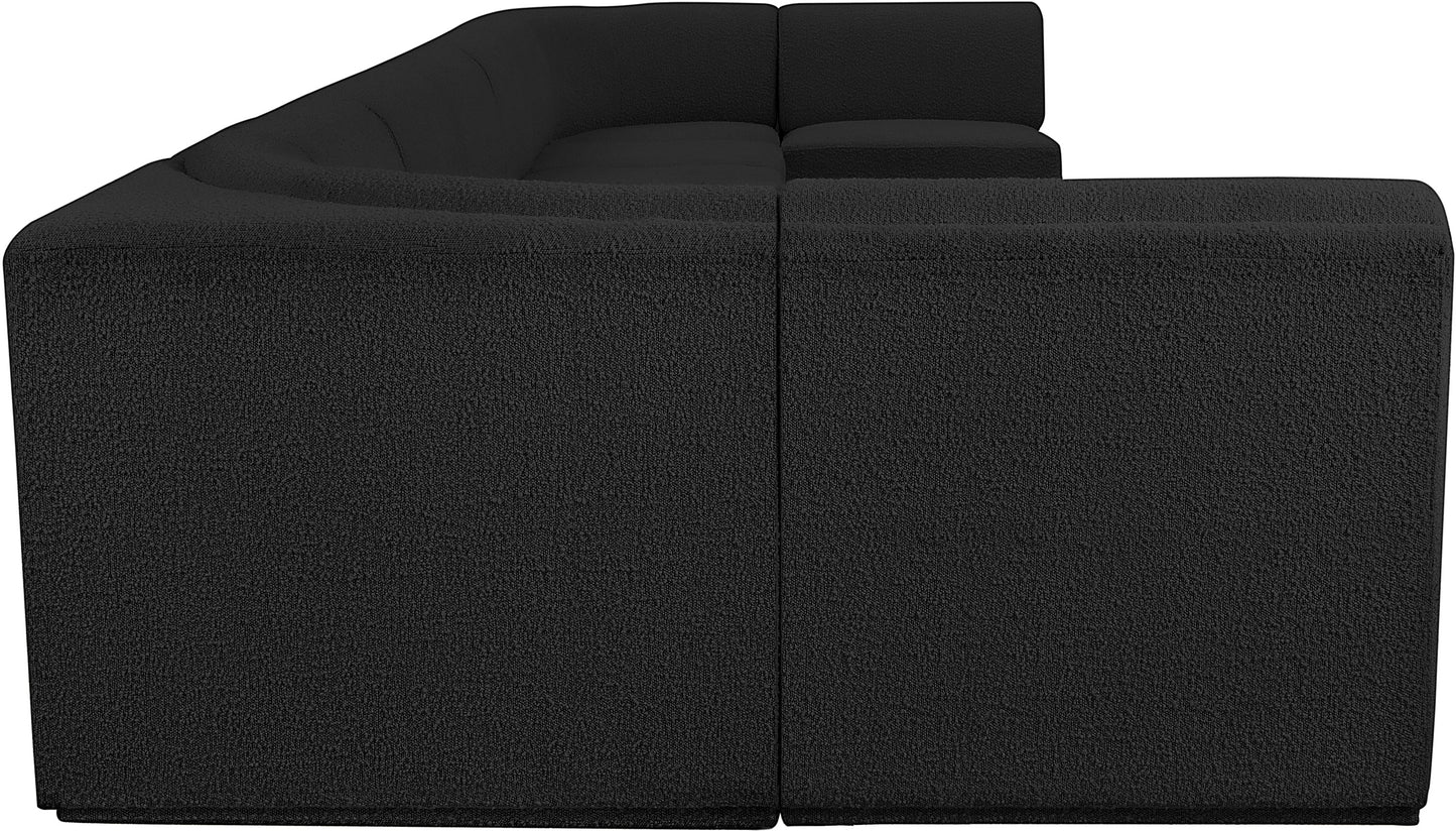 rudy black boucle fabric modular sectional sec9a