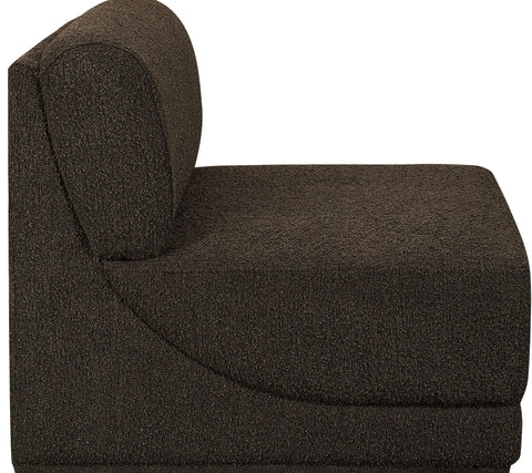 Rudy Brown Boucle Fabric Armless Armless