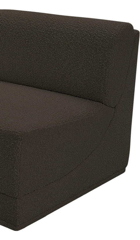 Rudy Brown Boucle Fabric Armless Armless