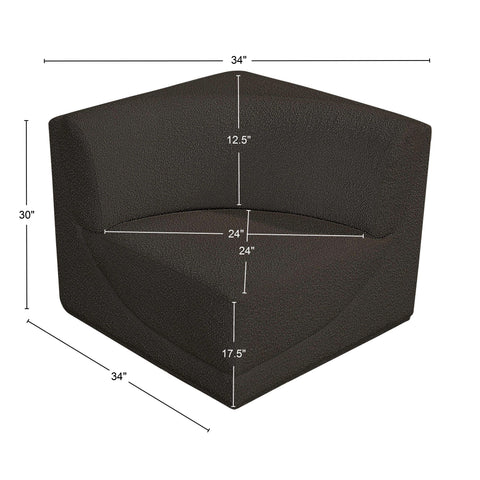 Rudy Brown Boucle Fabric Corner Corner