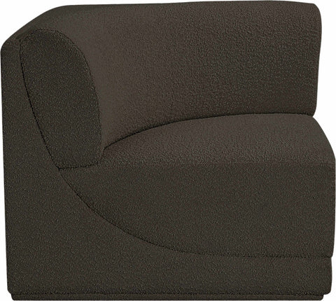 Rudy Brown Boucle Fabric Corner Corner