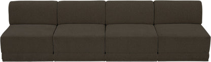 Rudy Brown Boucle Fabric Modular Sofa S120