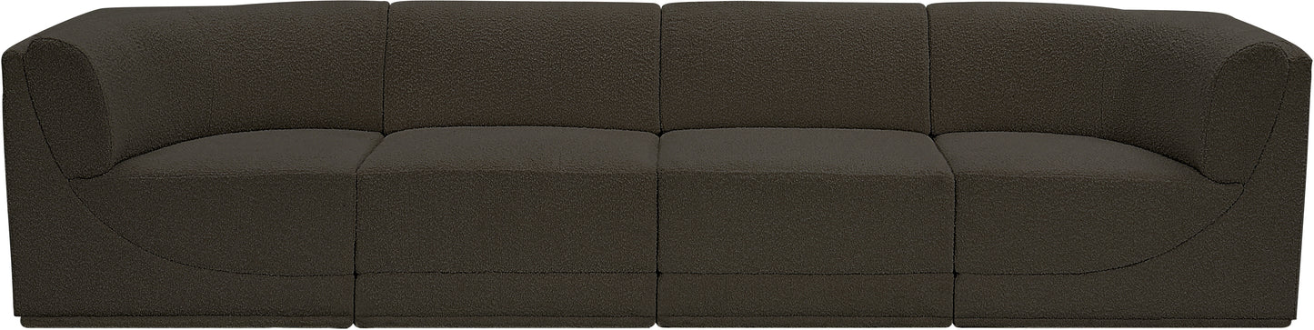 rudy brown boucle fabric modular sofa s128