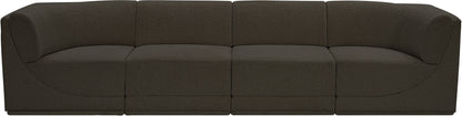 Rudy Brown Boucle Fabric Modular Sofa S128