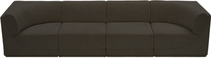 Rudy Brown Boucle Fabric Modular Sofa S128