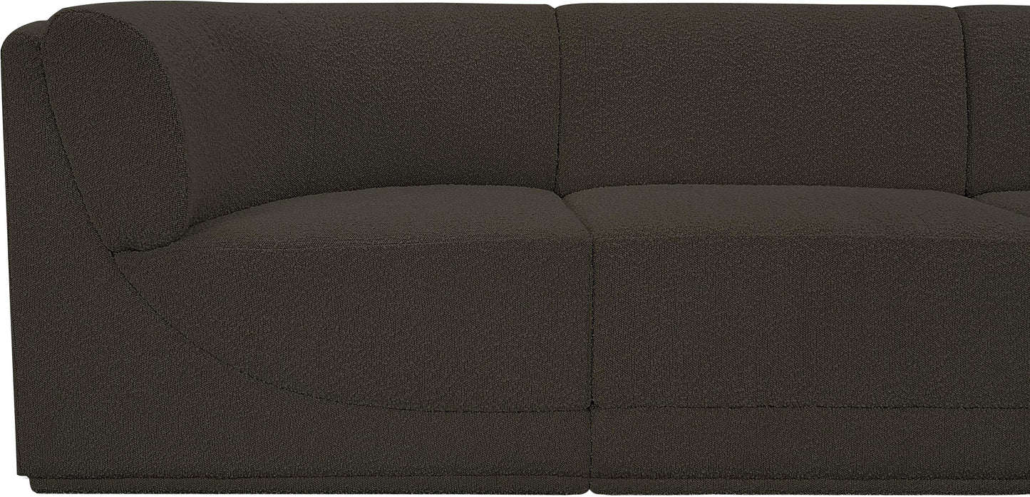 rudy brown boucle fabric modular sofa s128