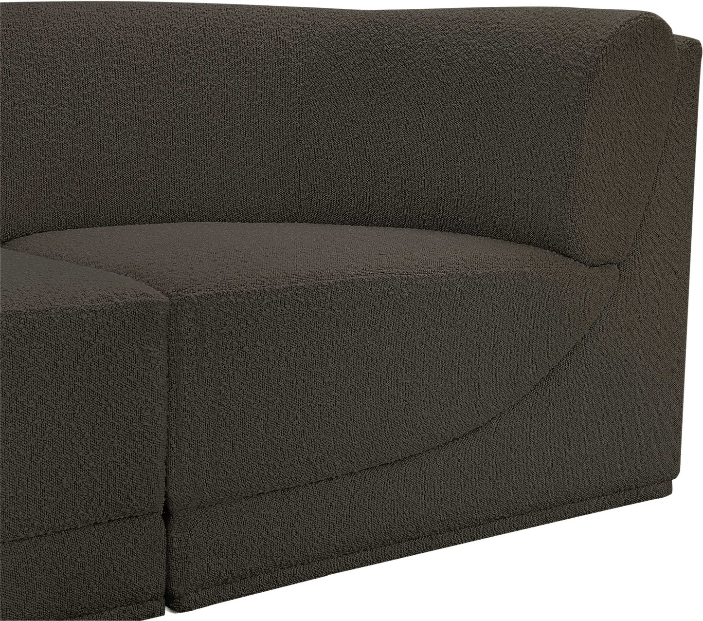 rudy brown boucle fabric modular sofa s128