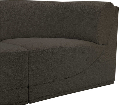 Rudy Brown Boucle Fabric Modular Sofa S128