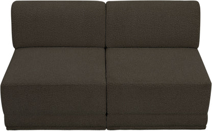 Rudy Brown Boucle Fabric Modular Sofa S60