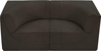 Rudy Brown Boucle Fabric Modular Sofa S68