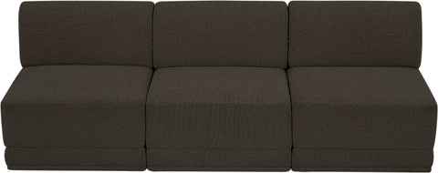Rudy Brown Boucle Fabric Modular Sofa S90