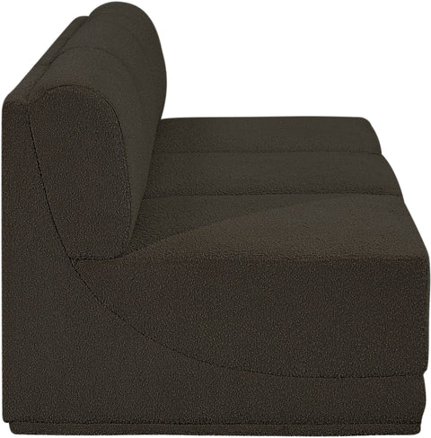 Rudy Brown Boucle Fabric Modular Sofa S90
