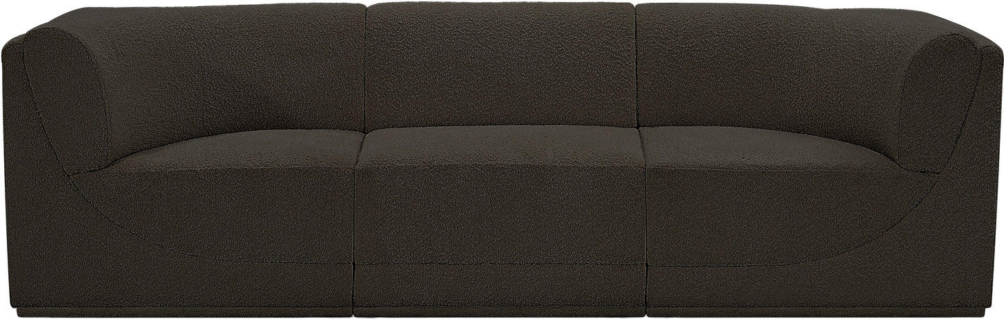 rudy brown boucle fabric modular sofa s98