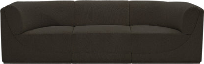 Rudy Brown Boucle Fabric Modular Sofa S98