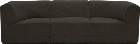 Rudy Brown Boucle Fabric Modular Sofa S98