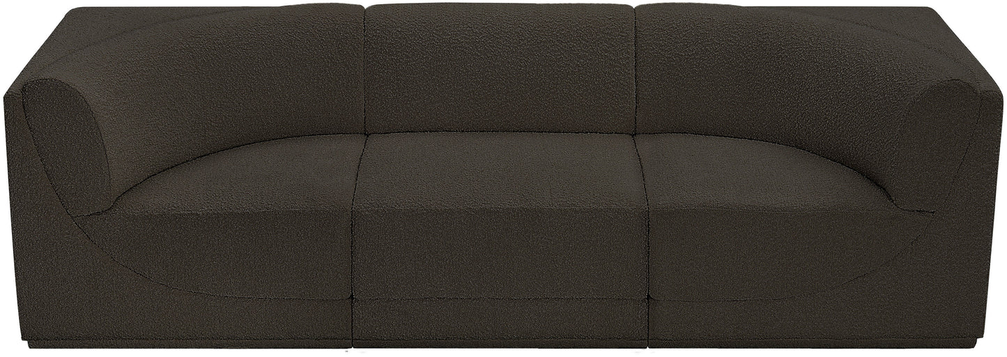 rudy brown boucle fabric modular sofa s98