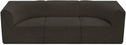 Rudy Brown Boucle Fabric Modular Sofa S98