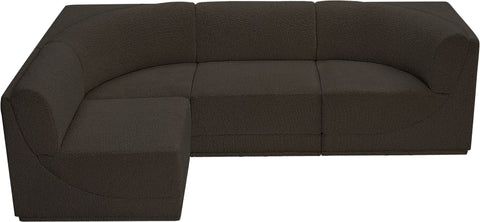 Rudy Brown Boucle Fabric Modular Sectional Sec4A