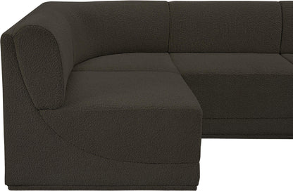 Rudy Brown Boucle Fabric Modular Sectional Sec5A