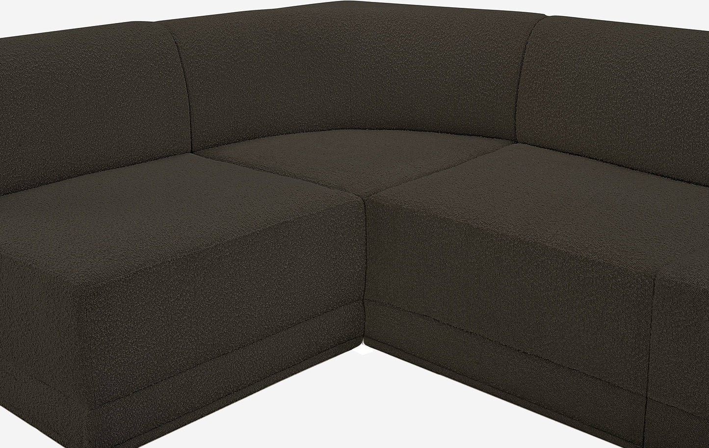 rudy brown boucle fabric modular sectional sec5a