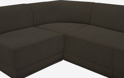 Rudy Brown Boucle Fabric Modular Sectional Sec5A