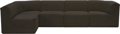 Rudy Brown Boucle Fabric Modular Sectional Sec5A