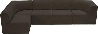 Rudy Brown Boucle Fabric Modular Sectional Sec5A