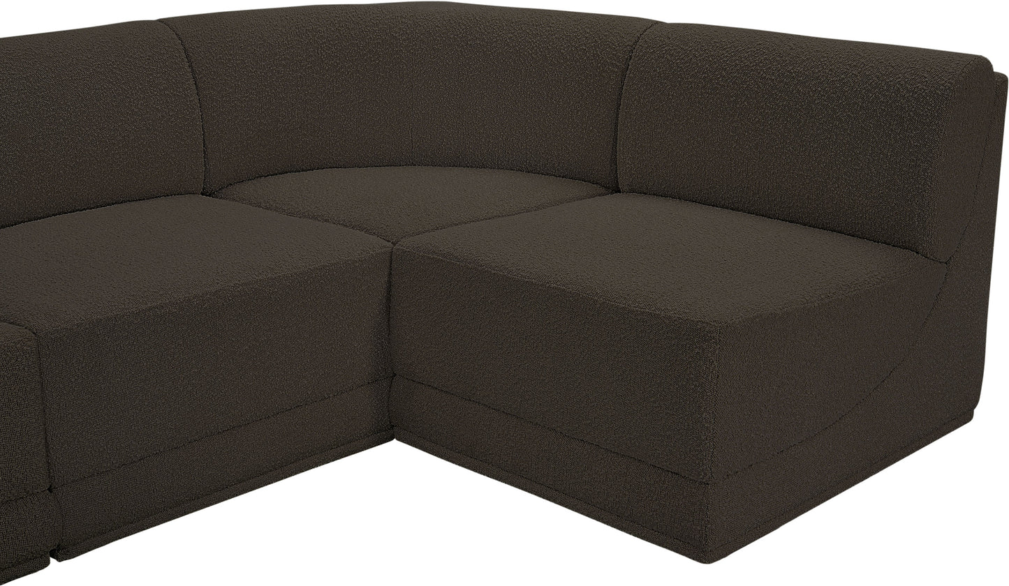 rudy brown boucle fabric modular sectional sec5a