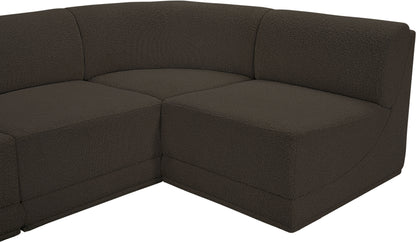 Rudy Brown Boucle Fabric Modular Sectional Sec5A