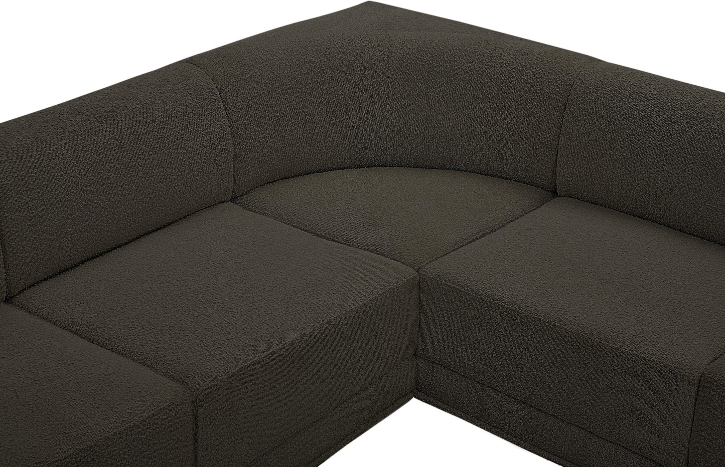 rudy brown boucle fabric modular sectional sec5b