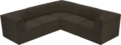 Rudy Brown Boucle Fabric Modular Sectional Sec5B