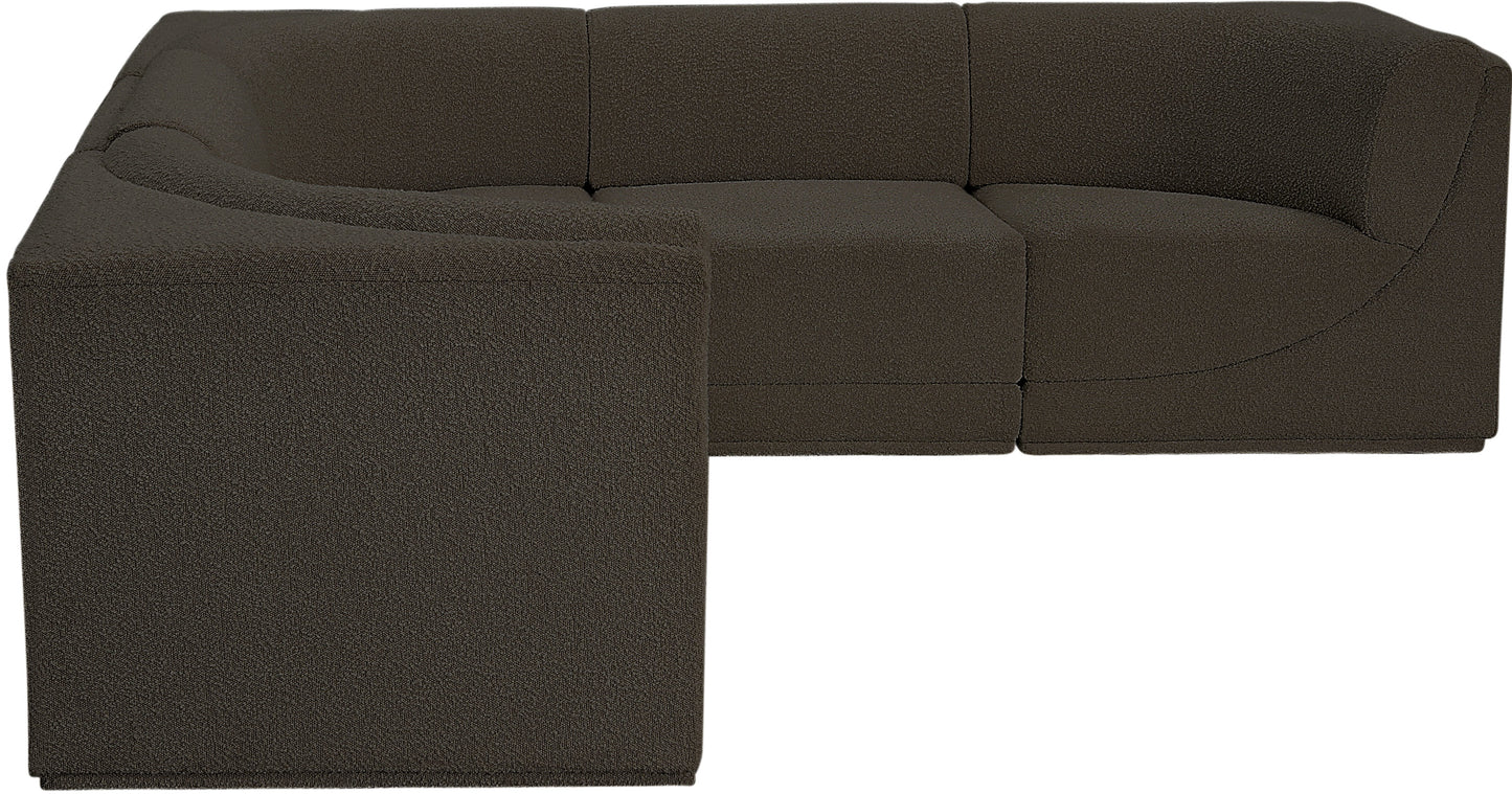 rudy brown boucle fabric modular sectional sec5b