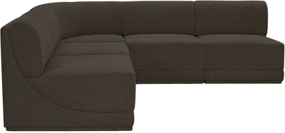 Rudy Brown Boucle Fabric Modular Sectional Sec5C