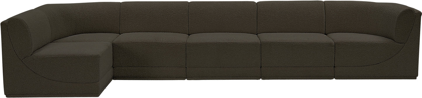 rudy brown boucle fabric modular sectional sec6a