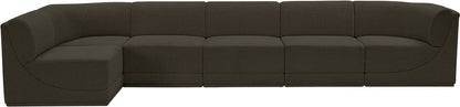 Rudy Brown Boucle Fabric Modular Sectional Sec6A