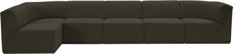 Rudy Brown Boucle Fabric Modular Sectional Sec6A