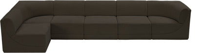 Rudy Brown Boucle Fabric Modular Sectional Sec6A