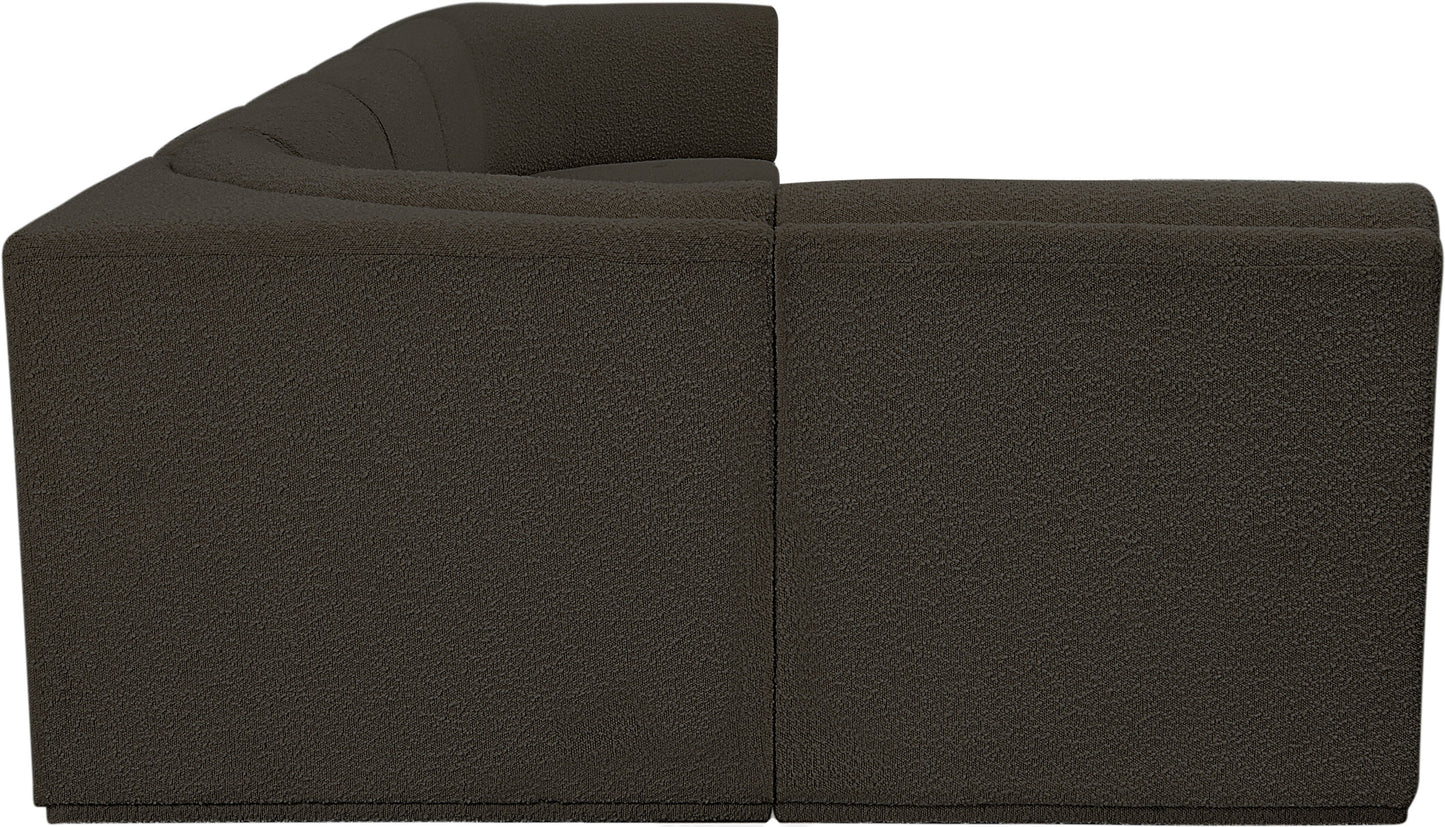 rudy brown boucle fabric modular sectional sec6a