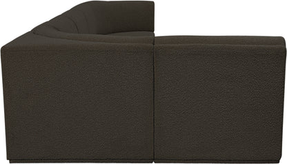 Rudy Brown Boucle Fabric Modular Sectional Sec6A