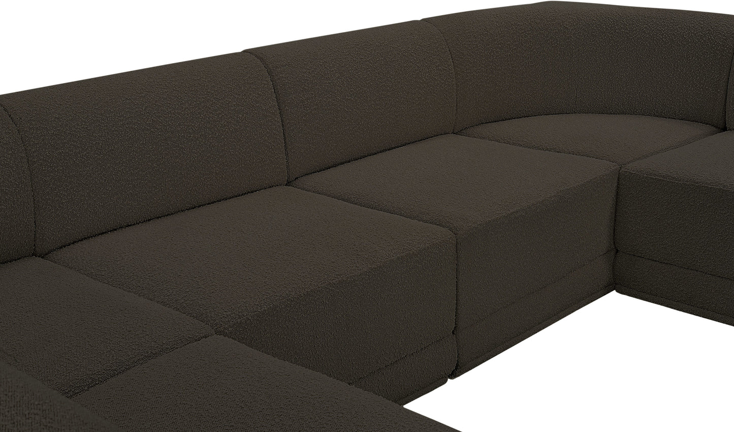 rudy brown boucle fabric modular sectional sec6b